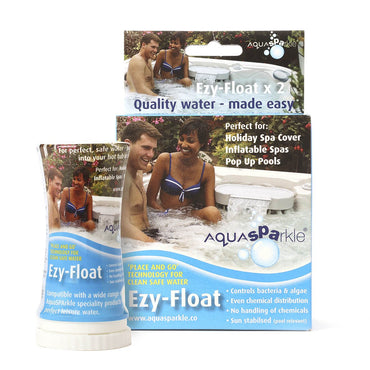 AquaSPArkle Ezy-Float Chlorine Dispensers | 2 x 80g Pre-Filled Floating Dispensers for Hot Tubs & Small Pools - New Forest Hot Tubs