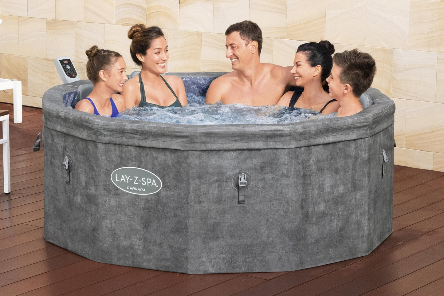 Lay - Z - Spa Carrara Foam Hot Tub (4–6 Person) – Energy Efficient ThermaCore™ Spa | New Forest Hot Tubs - New Forest Hot Tubs