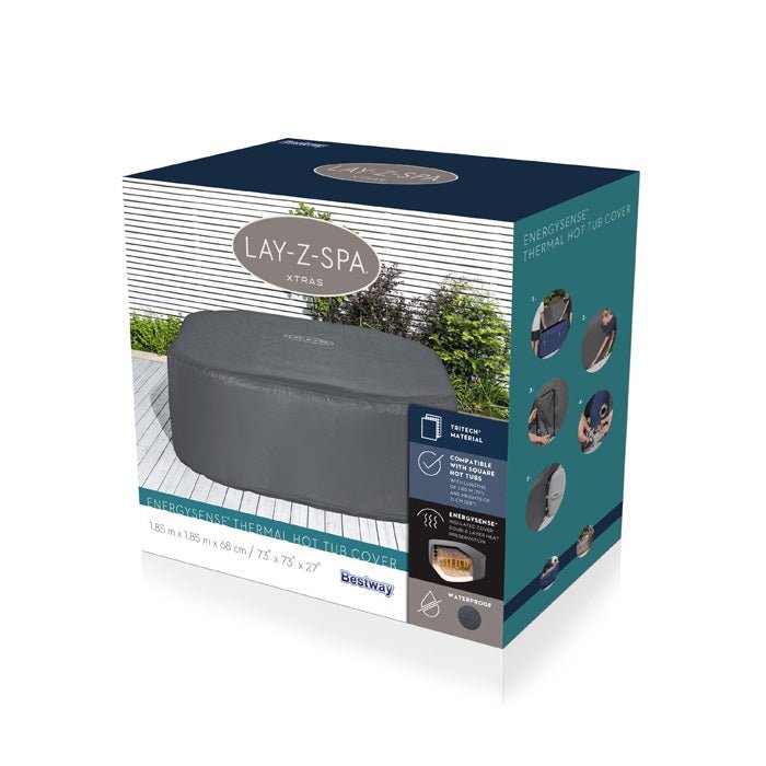 Lay - Z - Spa® Small Square Thermal Cover 180cm x 180cm x 71cm – Free Next Day UK Delivery - New Forest Hot Tubs