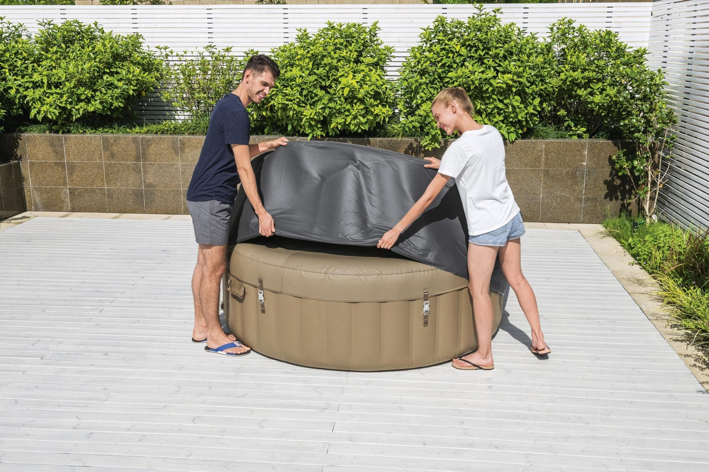 Round Thermal Hot Tub Cover – Small (180cm x 66cm) | EnergySense™ Insulated Spa Cover - New Forest Hot Tubs - New Forest Hot Tubs
