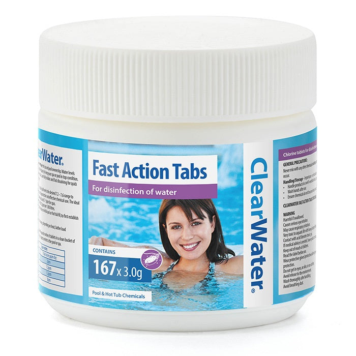 ClearWater Fast Action Chlorine Tablets (167 Tablets) | Hot Tub & Swimming Pool Shock Treatment