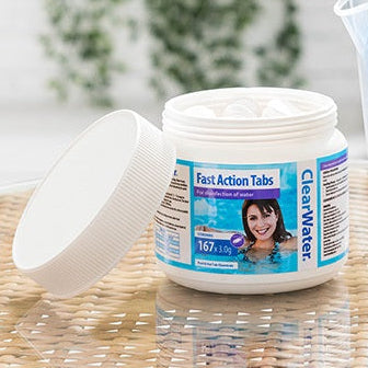 ClearWater Fast Action Chlorine Tablets (167 Tablets) | Hot Tub & Swimming Pool Shock Treatment