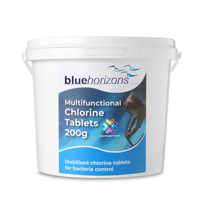 Blue Horizons Multifunctional 20g Chlorine Tablets | Stabilised Pool Chlorine with Clarifier & Algae Inhibitor | 2.5kg & 5kg - New Forest Hot Tubs