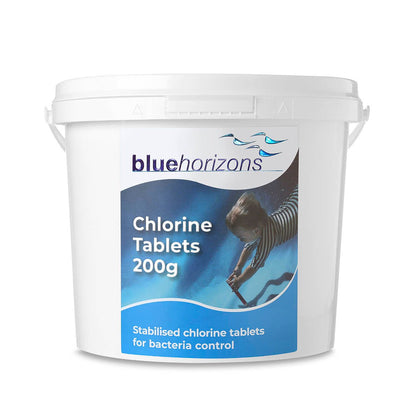 Blue Horizons Stabilised 200g Chlorine Tablets | Slow Release Pool Chlorine | 2.5kg & 5kg - New Forest Hot Tubs
