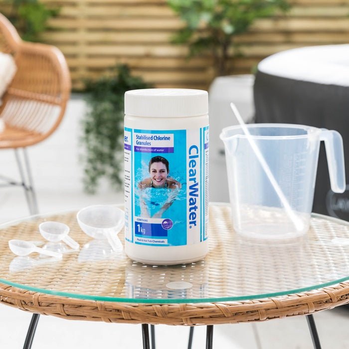 ClearWater 1kg Stabilised Chlorine Granules – Hot Tub & Spa Sanitiser - New Forest Hot Tubs