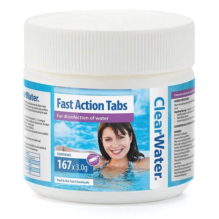 ClearWater Fast Action Chlorine Tablets (167 Tablets) | Hot Tub & Swimming Pool Shock Treatment - New Forest Hot Tubs