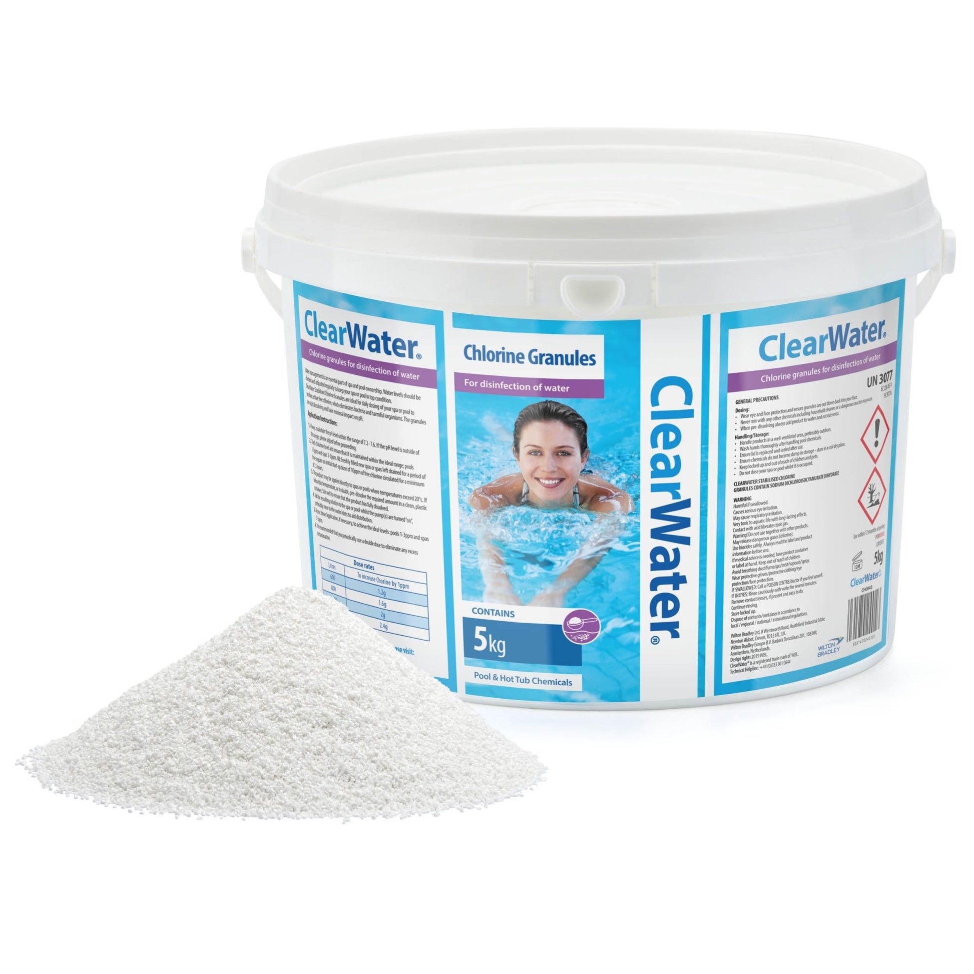 ClearWater Stabilised Chlorine Granules (5kg) – Fast - Dissolving Hot Tub & Pool Sanitiser | New Forest Hot Tubs - New Forest Hot Tubs