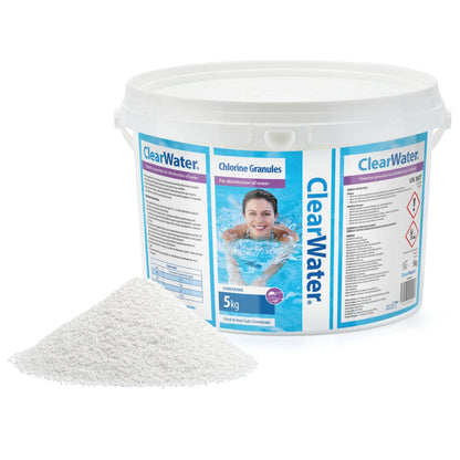 ClearWater Stabilised Chlorine Granules (5kg) – Fast - Dissolving Hot Tub & Pool Sanitiser | New Forest Hot Tubs - New Forest Hot Tubs