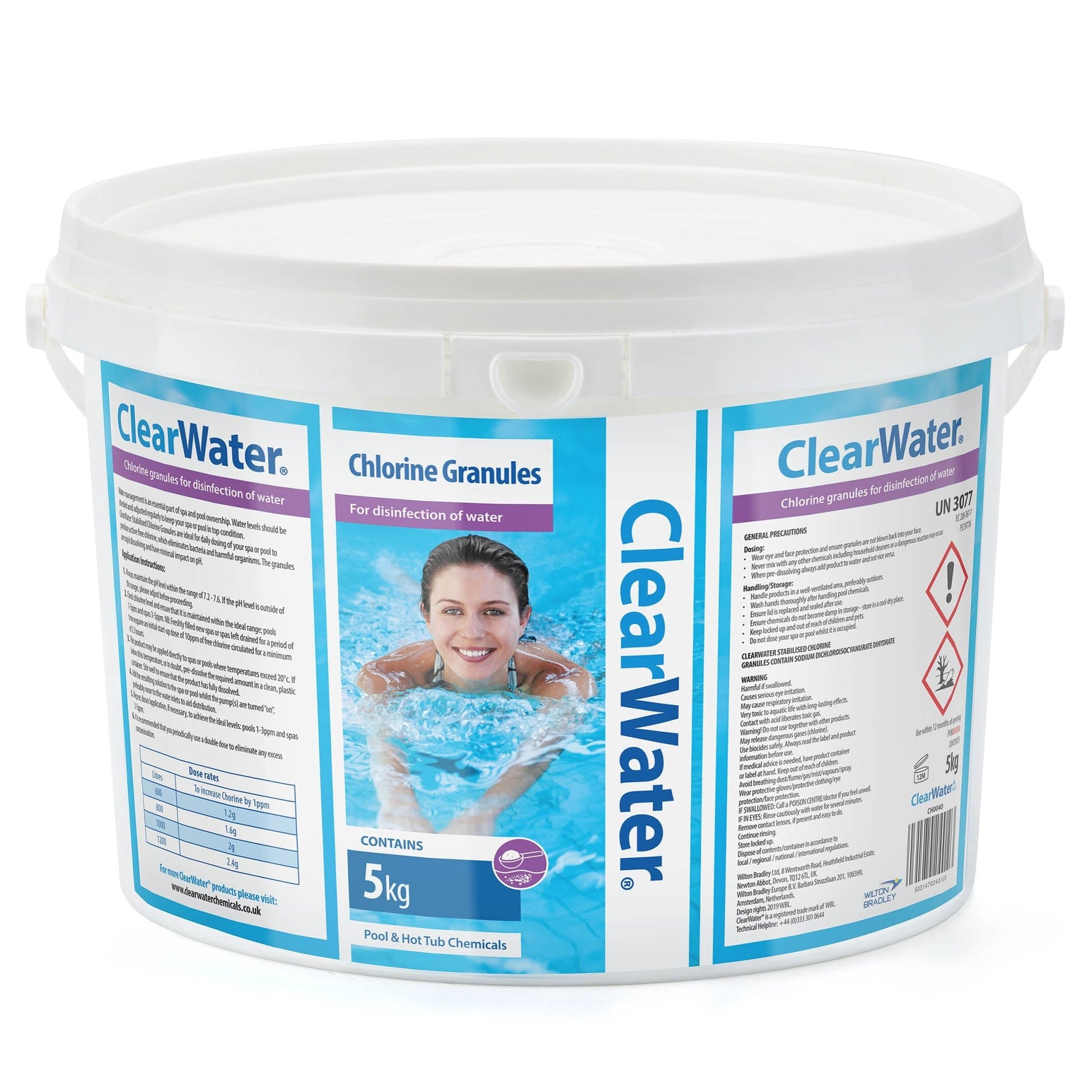 ClearWater Stabilised Chlorine Granules (5kg) – Fast - Dissolving Hot Tub & Pool Sanitiser | New Forest Hot Tubs - New Forest Hot Tubs