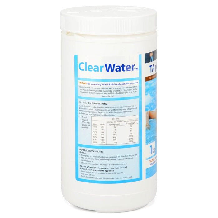 Clearwater Total Alkalinity Increaser (TA+) 1kg – Hot Tub & Spa Water Balance - New Forest Hot Tubs