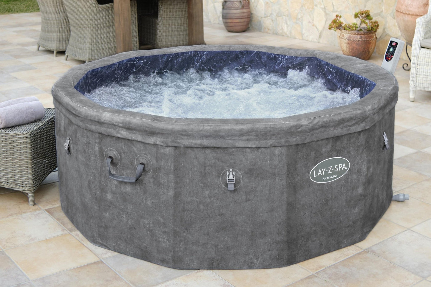 Lay - Z - Spa Carrara Foam Hot Tub (4–6 Person) – Energy Efficient ThermaCore™ Spa | New Forest Hot Tubs - New Forest Hot Tubs