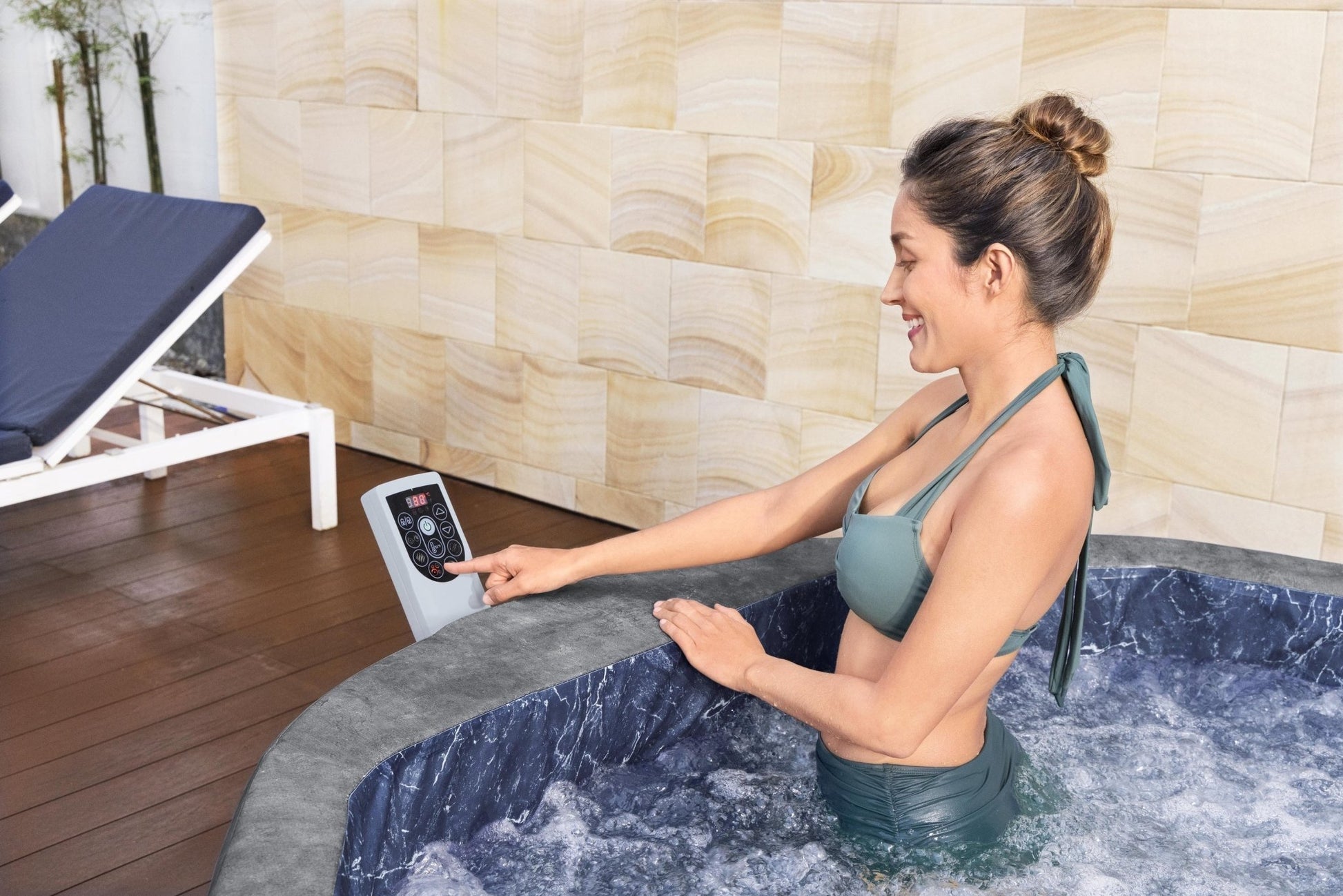 Lay - Z - Spa Carrara Foam Hot Tub (4–6 Person) – Energy Efficient ThermaCore™ Spa | New Forest Hot Tubs - New Forest Hot Tubs