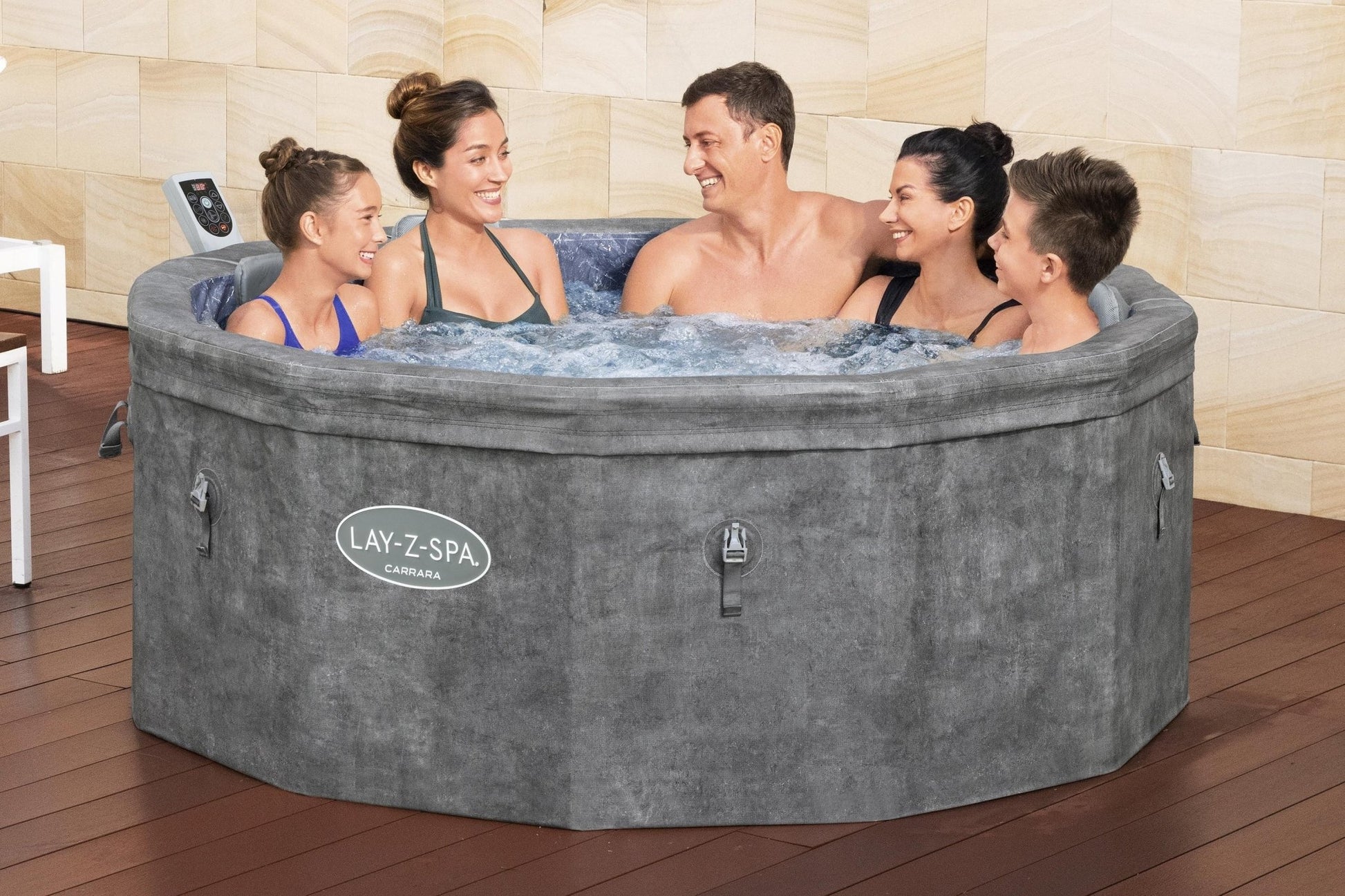 Lay - Z - Spa Carrara Foam Hot Tub (4–6 Person) – Energy Efficient ThermaCore™ Spa | New Forest Hot Tubs - New Forest Hot Tubs
