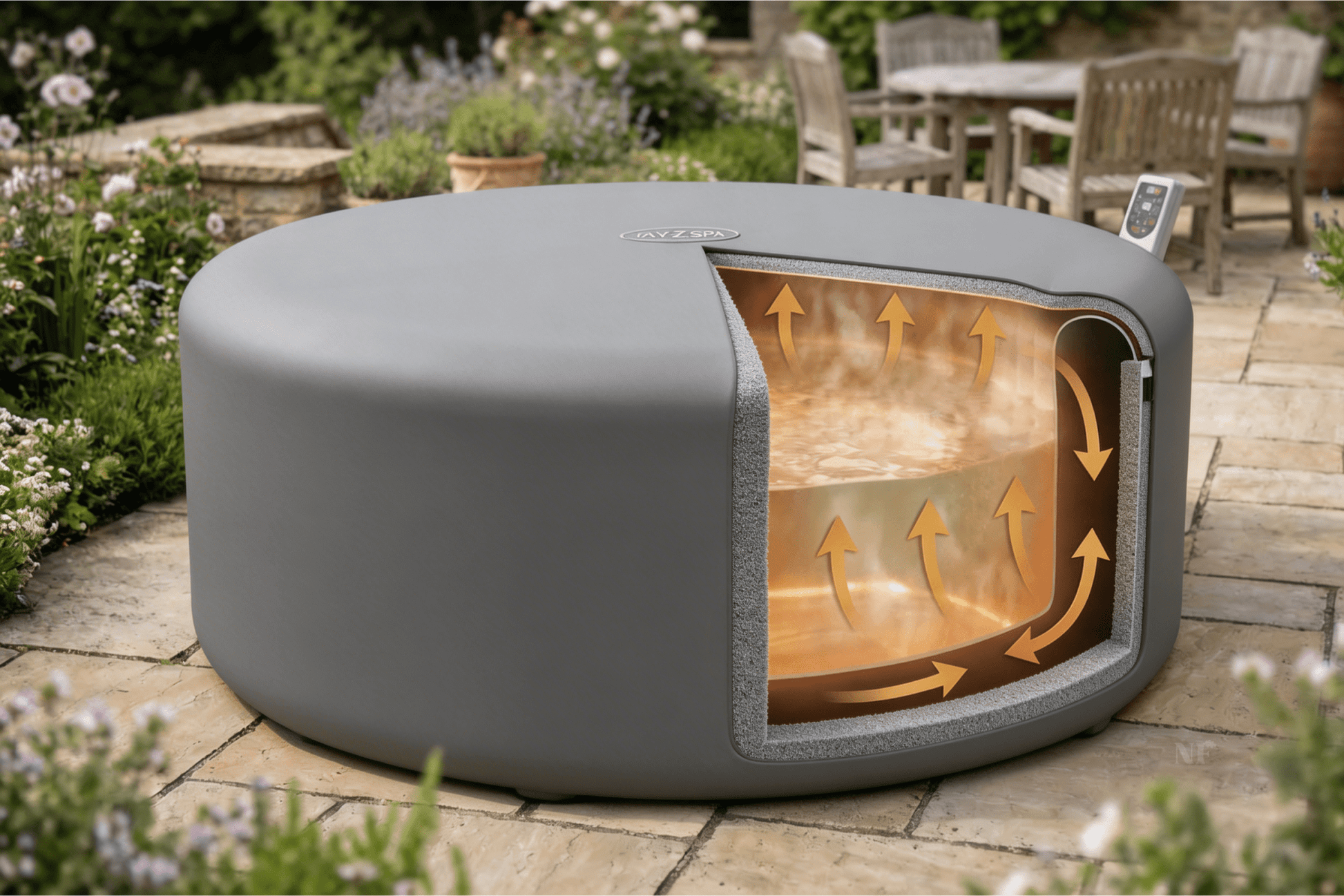 Lay - Z - Spa® Small Round Thermal Cover 180cm x 66cm – Free Next Day UK Delivery - New Forest Hot Tubs