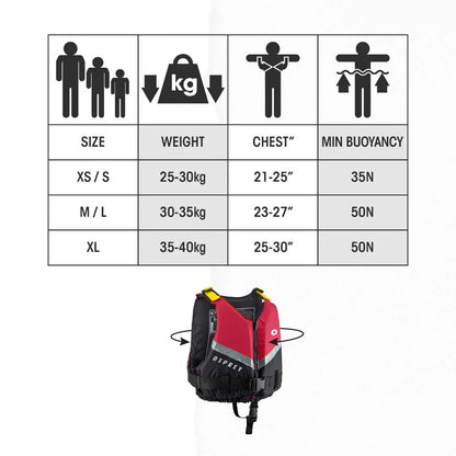 Osprey Junior Buoyancy Aid – Red M/L - New Forest Hot Tubs